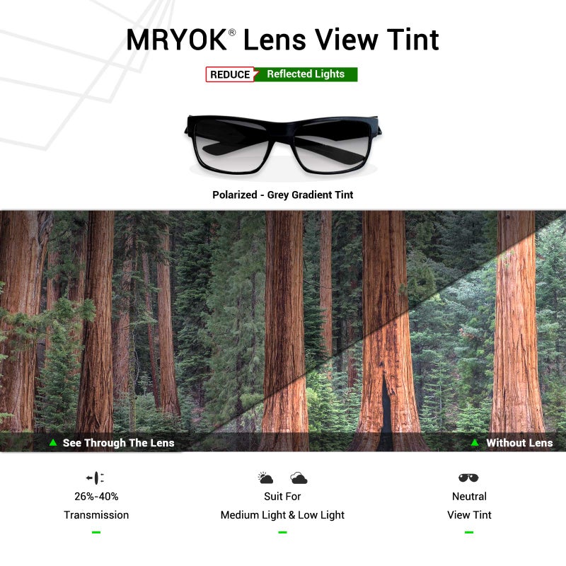 Mryok Polarized Replacement Lenses for Rudy Project Rydon - Grey Gradient Tint - Image 4